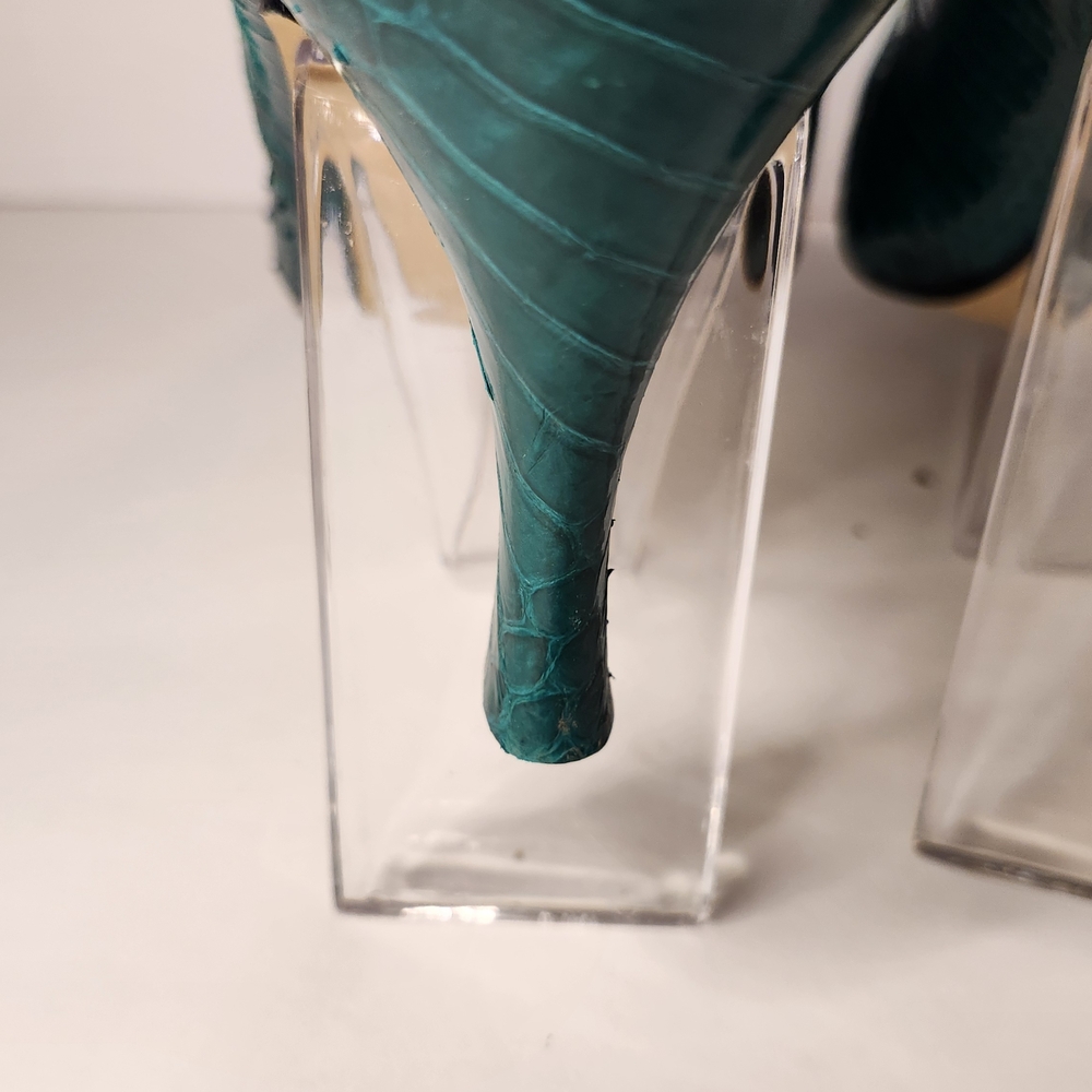 SALE! J.Renee Teal Snakeskin Heels - Picture 10 of 16